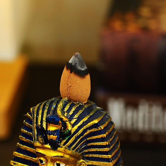 Seraphic Egyptian Pharaoh King Golden Backflow Incense Burner Holder Seraphic Egyptian Pharaoh King Golden Backflow Incense Burner Holder
