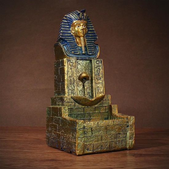 Seraphic Egyptian Pharaoh King Golden Backflow Incense Burner Holder Seraphic Egyptian Pharaoh King Golden Backflow Incense Burner Holder
