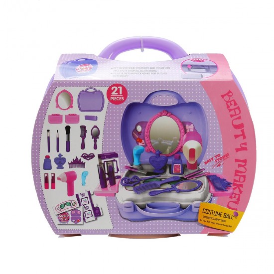 Set of Pricess Makeup Hairdressing Kit Kids Girls Pretend Play Children Toys Gift