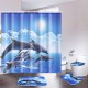 Shower Curtain Bath Pad Pedestal Rug Lid Toilet Cover Art Fashion Dolphin