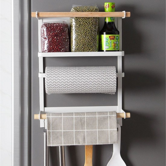 Side Magnetic Shelf Storage Rack Kitchen Refrigerator Fridge Holder Accessories