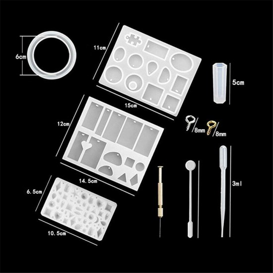 Silicone Casting Resin Molds Set For Resin Jewelry DIY Resin Pendant Bracelet Silicone Casting Mould Silicone Casting Resin Molds Set For Resin Jewelry DIY Resin Pendant Bracelet Silicone Casting Mould