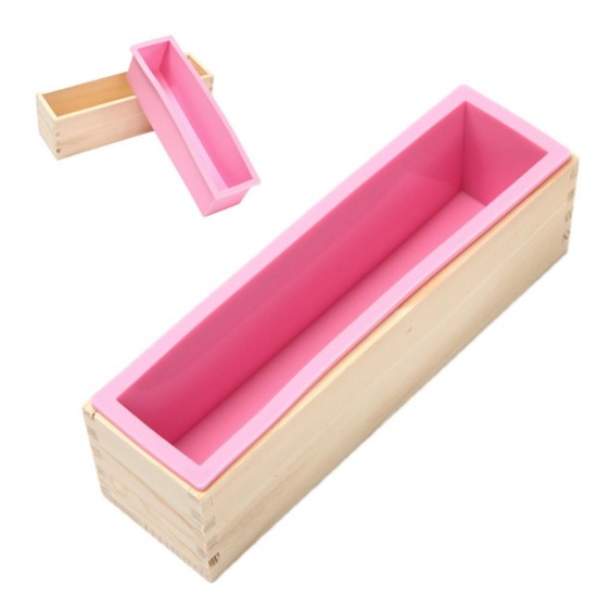 Silicone Loaf Bread Cake Mold Soap Making Mould Biscuit Baking Tool with Wooden Box Silicone Loaf Bread Cake Mold Soap Making Mould Biscuit Baking Tool with Wooden Box