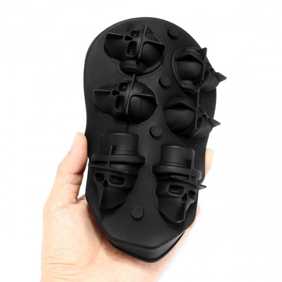 Silicone Skull Shape Ice Cube Mold Tray 3D DIY Maker Bar Chocolate Cake Mould Silicone Skull Shape Ice Cube Mold Tray 3D DIY Maker Bar Chocolate Cake Mould