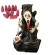 Skull Shape Resin Backflow Incense Burner Tower Statue Figurine Ghost Head Home Decor