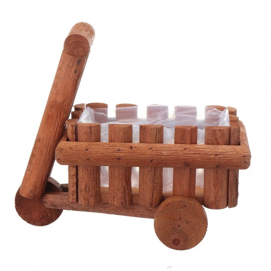 Small Cart Flower Pot Wooden Wheelbarrow Planter Succulent Container Ornament Small Cart Flower Pot Wooden Wheelbarrow Planter Succulent Container Ornament