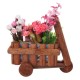 Small Cart Flower Pot Wooden Wheelbarrow Planter Succulent Container Ornament Small Cart Flower Pot Wooden Wheelbarrow Planter Succulent Container Ornament
