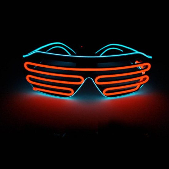 Smart Remote Control EL Glasses EL Wire Fashion Neon LED Light Up Shutter Shaped Glasses Rave DJ Bright Costume Party