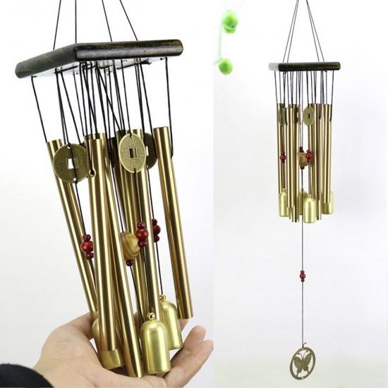 Solid Wood Hollow Tube Metal Tube Tubular Wind Chime Anti Rust Gift