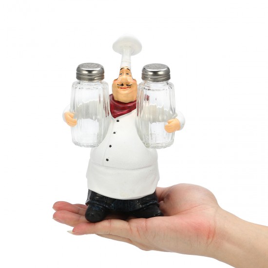 Spice Bottles Restaurant Resin Chef Figurine Cafe Home Kitchen Statue Ornaments