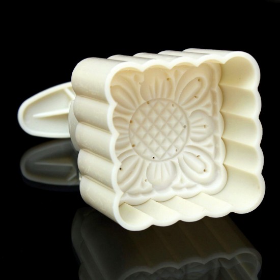 Square 125g Moonake Baking Mooncake Pastry Mold Biscuit Cake Hand Press Mould Flower Cooking DIY