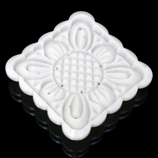 Square 125g Moonake Baking Mooncake Pastry Mold Biscuit Cake Hand Press Mould Flower Cooking DIY