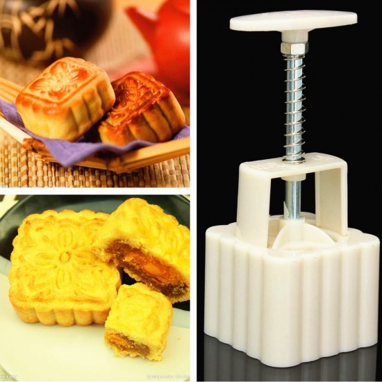 Square 125g Moonake Baking Mooncake Pastry Mold Biscuit Cake Hand Press Mould Flower Cooking DIY Square 125g Moonake Baking Mooncake Pastry Mold Biscuit Cake Hand Press Mould Flower Cooking DIY