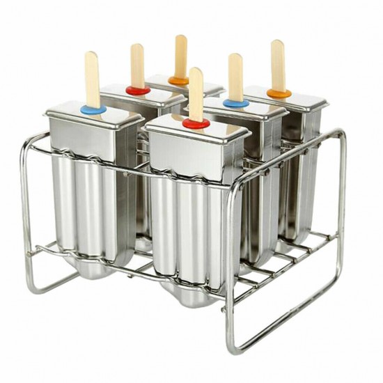 Stainless Steel DIY Popsicle Ice Cream Lolly Mold Holder Rack Mould