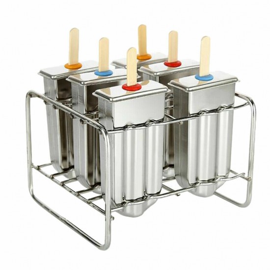 Stainless Steel DIY Popsicle Ice Cream Lolly Mold Holder Rack Mould