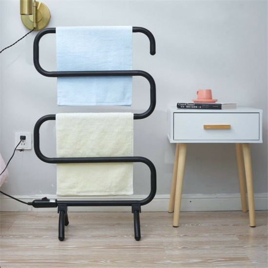Stainless Steel Electric Heated Towel Rack Floor Stand Towel Holder Rail Electric Towel Warmer Rail Bathroom Towel Dryer