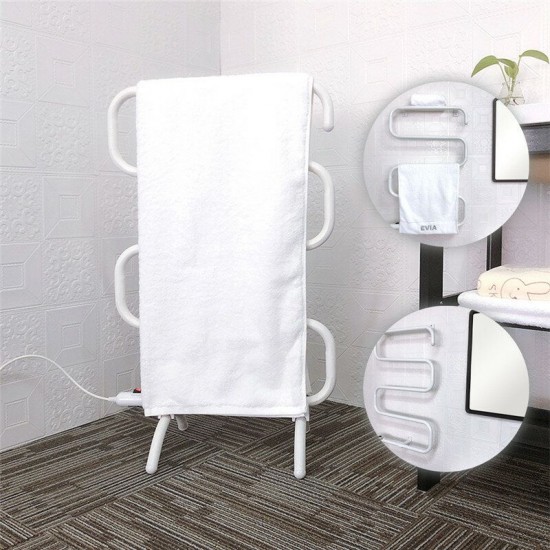 Stainless Steel Electric Heated Towel Rack Floor Stand Towel Holder Rail Electric Towel Warmer Rail Bathroom Towel Dryer