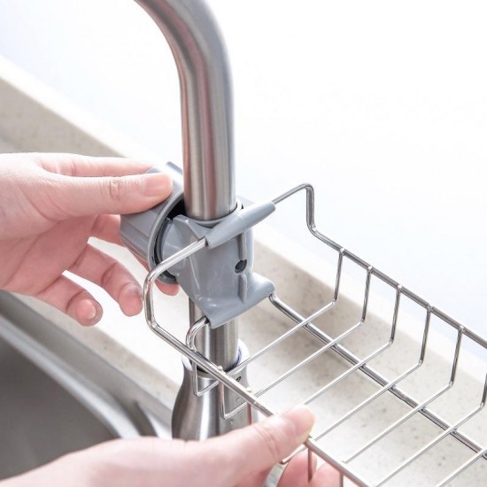 Stainless Steel Sink Tap Faucet Storage Holder Rack Bathroom Kitchen Shelf