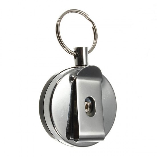 Stainless Steel Tool Belt Money Retractable Key Ring Pull Chain Clip