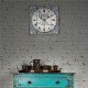 Stonebriar Square 15'' Wall Clock Rustic Farmhouse Worn Roman Numeral Vintage