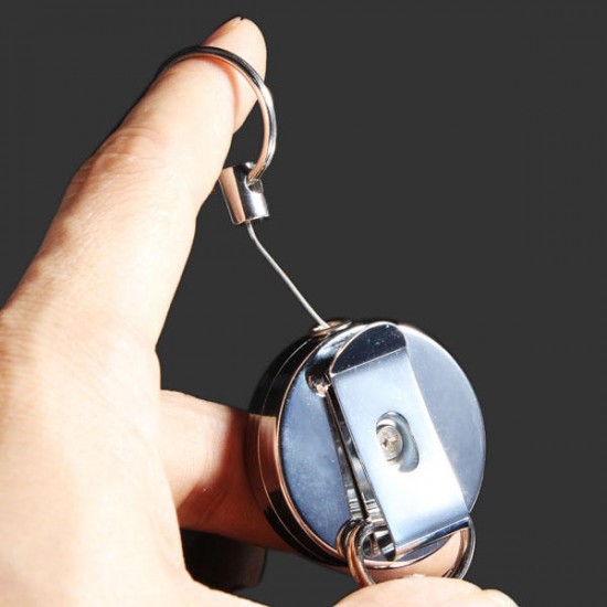 KR01 4cm Full Metal Tool Belt Retractable Key Ring Pull Chain Clip With Hook KR01 4cm Full Metal Tool Belt Retractable Key Ring Pull Chain Clip With Hook