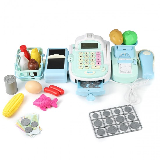 Supermarket Till Kids Cash Register Toys Gift Set Child Girl Shop Role Play Gifts