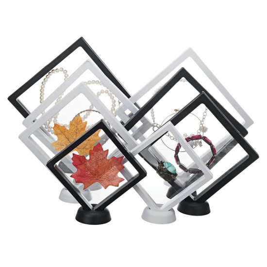 Suspended 3D Floating Display Stand Jewelry Coin Show Frame Holder Storage Box