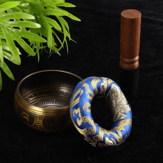 Tibetan Singing Bowl Set Yoga Buddhism Nepal Chakra Meditation Copper Crafted