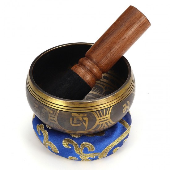 Tibetan Singing Bowl Set Yoga Buddhism Nepal Chakra Meditation Copper Crafted