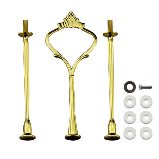Tier Cake Cupcake Plate Gold Stand Rack Fittings Handle Rod Wedding Party Decor Supplies