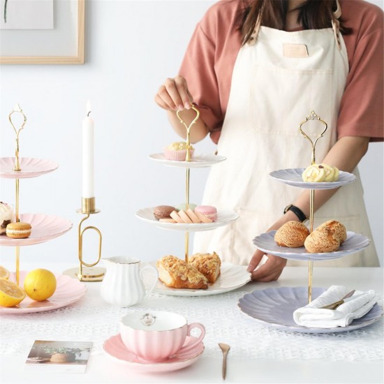 Tier Cake Cupcake Plate Gold Stand Rack Fittings Handle Rod Wedding Party Decor Supplies