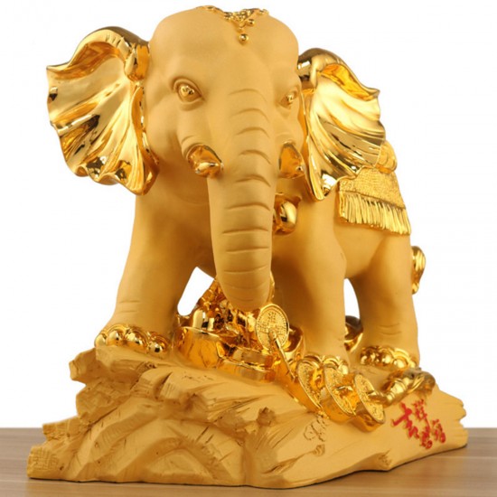 Traditional Chinese Resin Mascot Lucky Wealthy Elephant Statue Sculpture Living Room Decorations