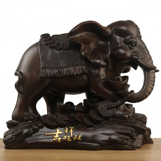 Traditional Chinese Resin Mascot Lucky Wealthy Elephant Statue Sculpture Living Room Decorations