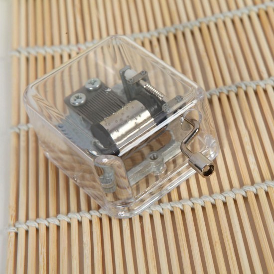 Transparent Plastic Music Box Acrylic Hand Crank Music Box Songs Multiple Tunes Decorations Birthday Gifts Transparent Plastic Music Box Acrylic Hand Crank Music Box Songs Multiple Tunes Decorations Birthday Gifts