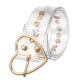 Transparent Women's Chic Wide Belt Pin Heart Round Shape Belt Buckle Clear Waist Transparent Women's Chic Wide Belt Pin Heart Round Shape Belt Buckle Clear Waist