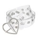 Transparent Women's Chic Wide Belt Pin Heart Round Shape Belt Buckle Clear Waist