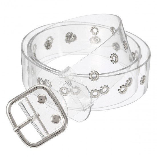Transparent Women's Chic Wide Belt Pin Heart Round Shape Belt Buckle Clear Waist Transparent Women's Chic Wide Belt Pin Heart Round Shape Belt Buckle Clear Waist