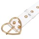 Transparent Women's Chic Wide Belt Pin Heart Round Shape Belt Buckle Clear Waist