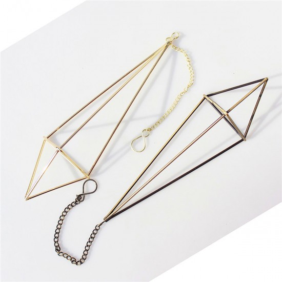 Triangle Hanging Wrought Iron Pineapple Flower Stand Metal Hollow Soilless Flower Pot Simple Flower Stand