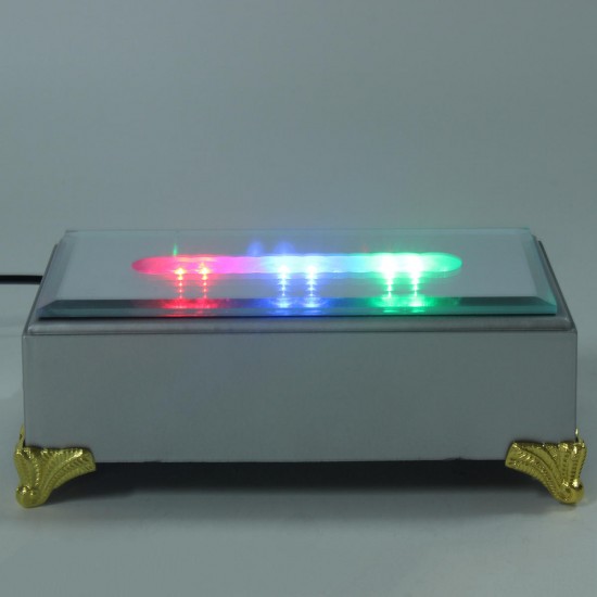 USB 12 LED White Colorful Light Stand Light Base Crystal Glass Display Adapter