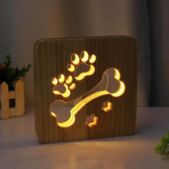 USB Wood Table Bone Night Light Desk Bedside Warm White Lamp Bedroom Home Decor USB Wood Table Bone Night Light Desk Bedside Warm White Lamp Bedroom Home Decor