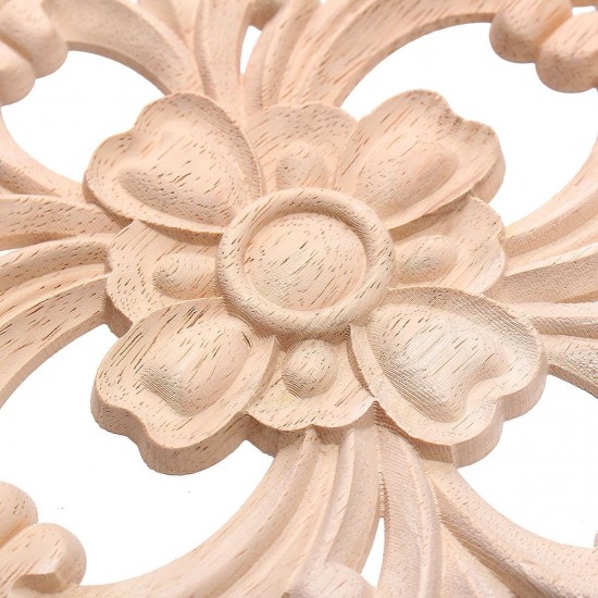 Unpainted Wood Oak Applique Carved Corner Round Onlay Furniture Home Decor