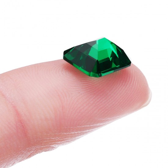 VVS Clarity AAA Synthetic Green Emerald Diamond Sapphire Cut 10x12mm Loose Gems Decorations