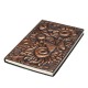 Vintage 3D Embossed Sunflower Travel Diary Notebook Journal Leather Notepad