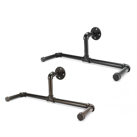 Vintage Double Wall Mounted Clothes Rail Industrial Pipe Home Decorations Vintage Double Wall Mounted Clothes Rail Industrial Pipe Home Decorations