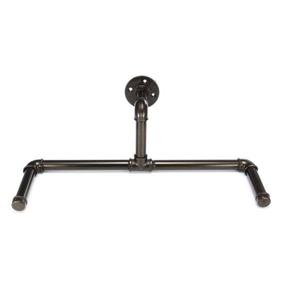 Vintage Double Wall Mounted Clothes Rail Industrial Pipe Home Decorations Vintage Double Wall Mounted Clothes Rail Industrial Pipe Home Decorations