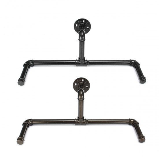 Vintage Double Wall Mounted Clothes Rail Industrial Pipe Home Decorations Vintage Double Wall Mounted Clothes Rail Industrial Pipe Home Decorations