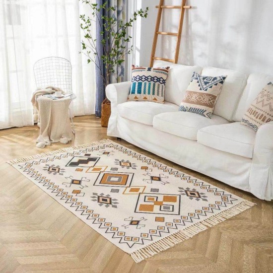 Vintage Ethnic Persian Living Room Floor Mats Soft Non-slip Bedroom Carpet Rug