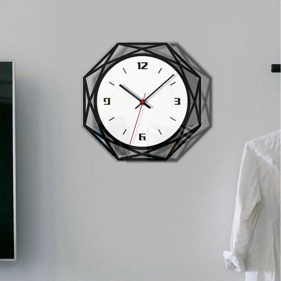 Vintage Handmade Acrylic Wall Clock 3D Elegant Gear Silent Clock Home Offcie Decoration