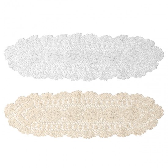 Vintage Handmade Table Runner Crochet Hollow Lace Cotton Desktop Decoration Vintage Handmade Table Runner Crochet Hollow Lace Cotton Desktop Decoration
